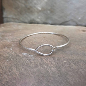 Textured Bracelet with Tension Clasp, Sterling Silver