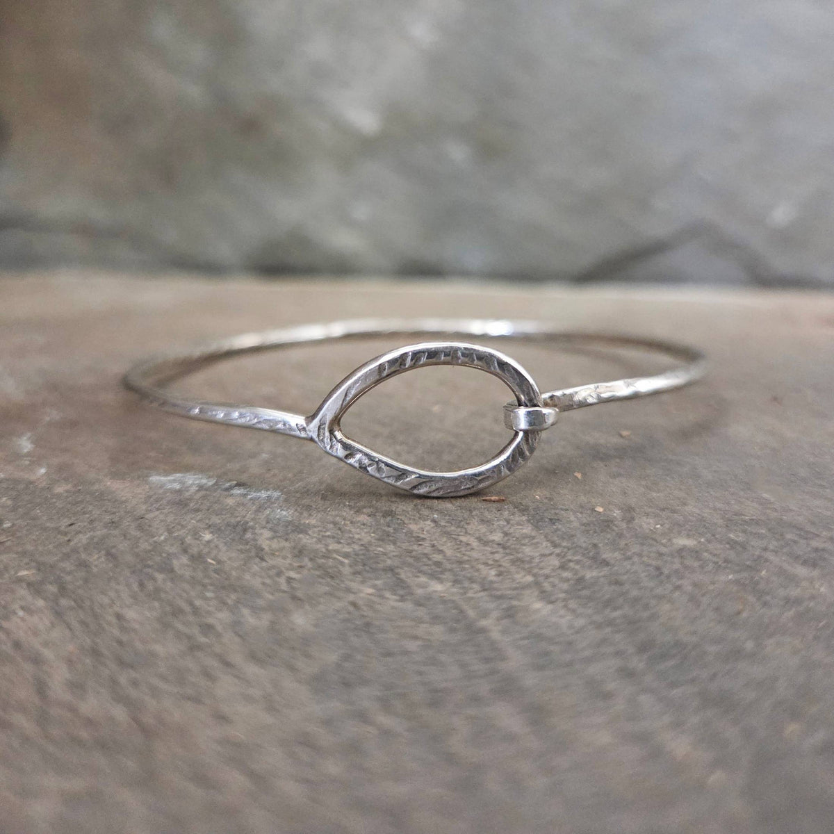 Textured Bracelet with Tension Clasp, Sterling Silver