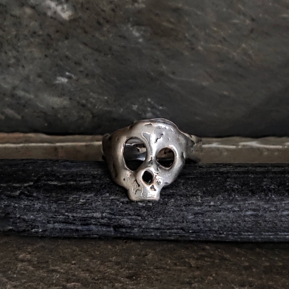 Skull Ring, Sterling Silver, Size 8