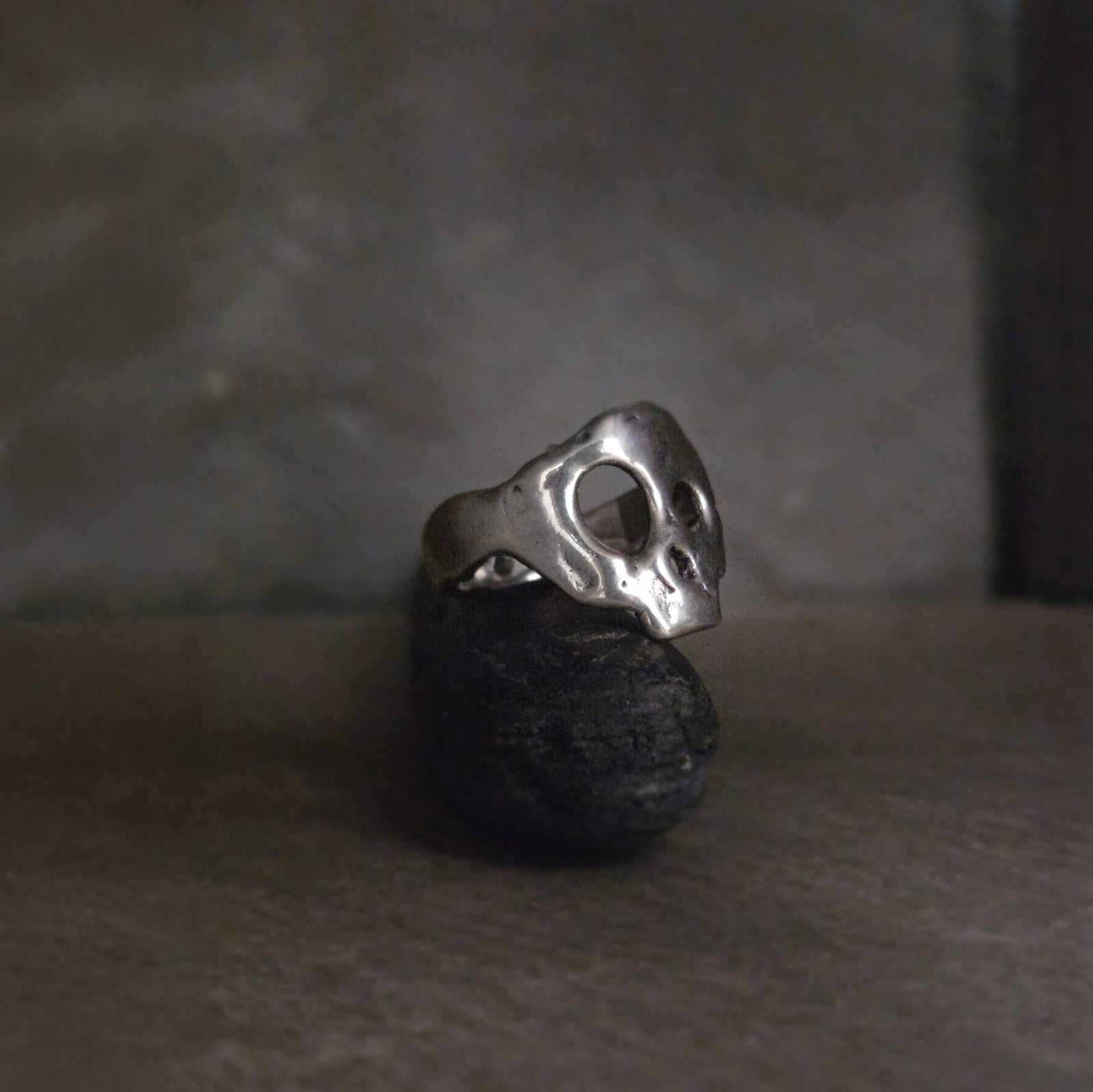 Skull Ring, Sterling Silver, Size 8