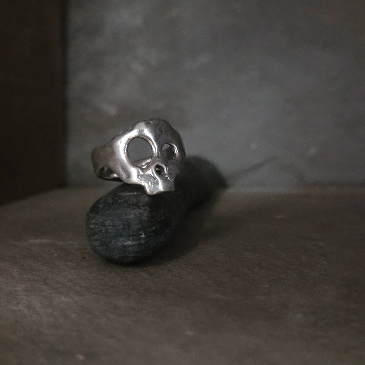 Skull Ring, Sterling Silver, Size 8