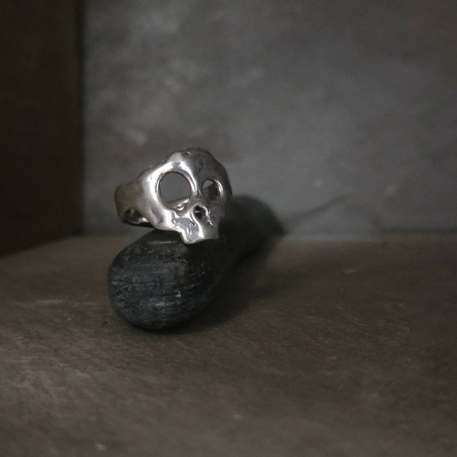 Skull Ring, Sterling Silver, Size 8