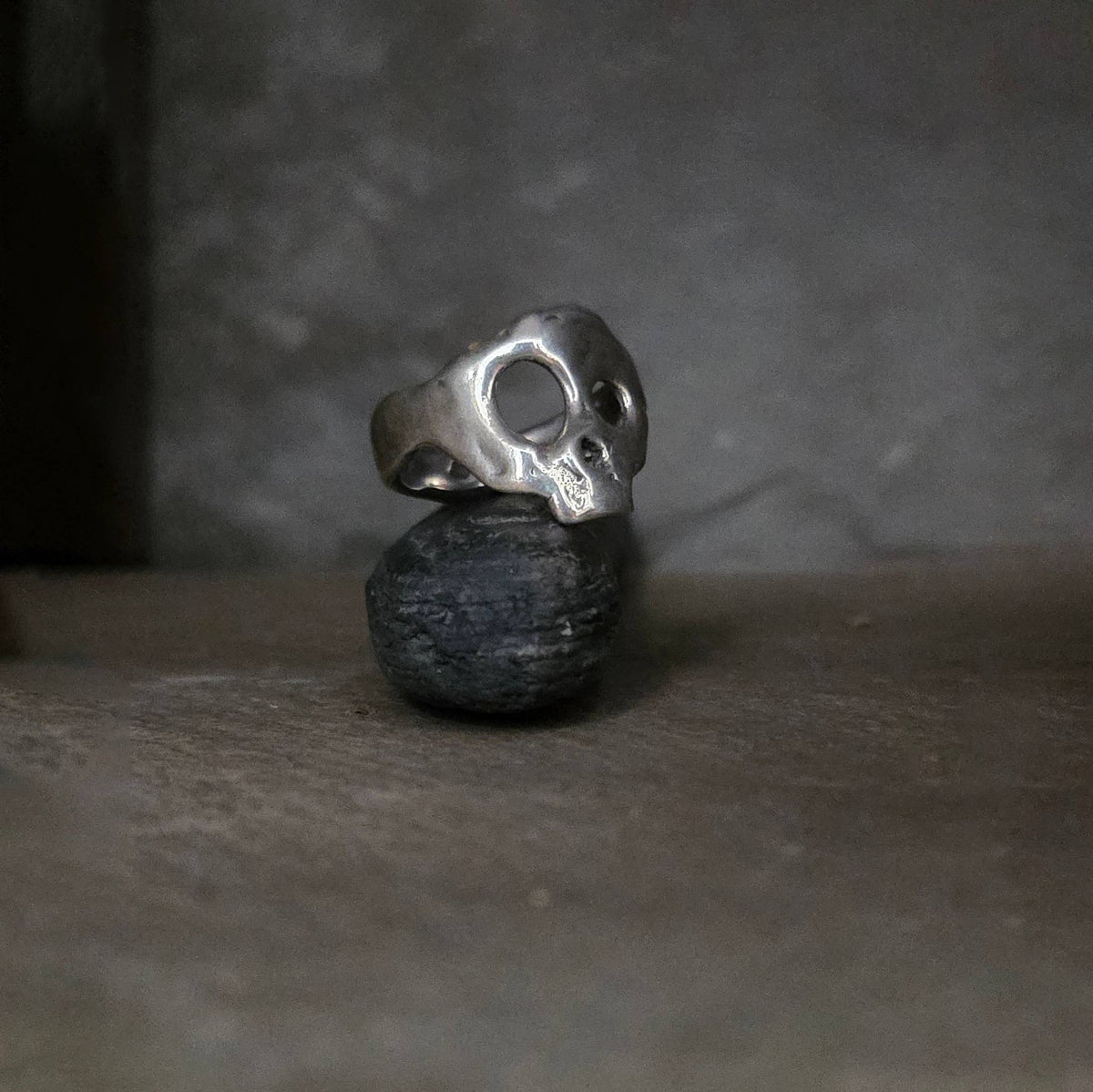 Skull Ring, Sterling Silver, Size 8