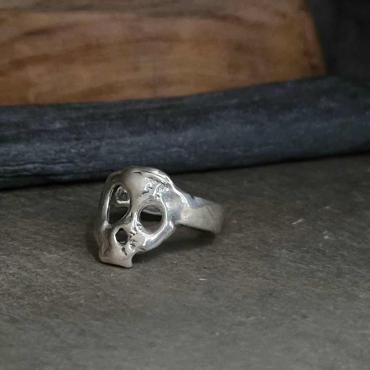 Skull Ring, Sterling Silver, Size 8