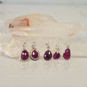 Ruby pendant in hand-fabricated sterling setting