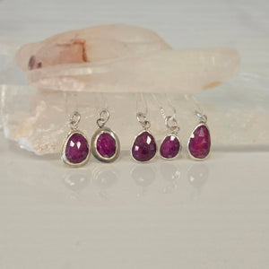 Ruby pendant in hand-fabricated sterling setting