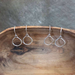 Hand-fabricated silver dangle earrings