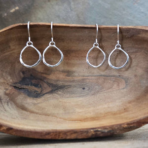 Hand-fabricated silver dangle earrings