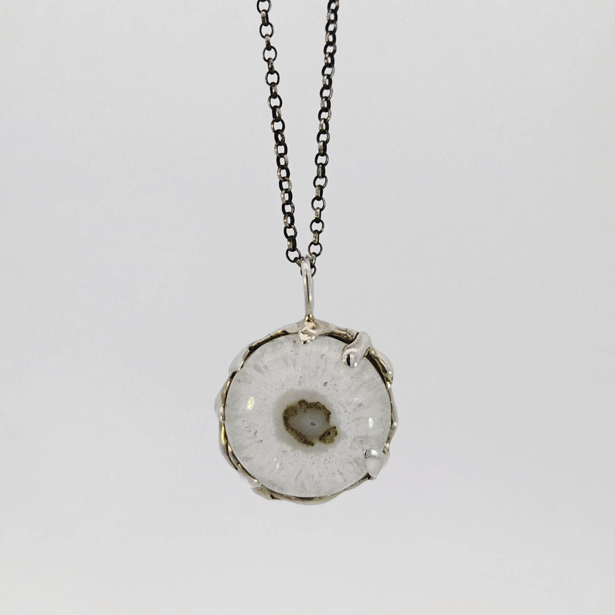 Solar quartz &#39;eye&#39; pendant