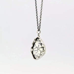 Dendritic opal pendant in organic sterling bezel