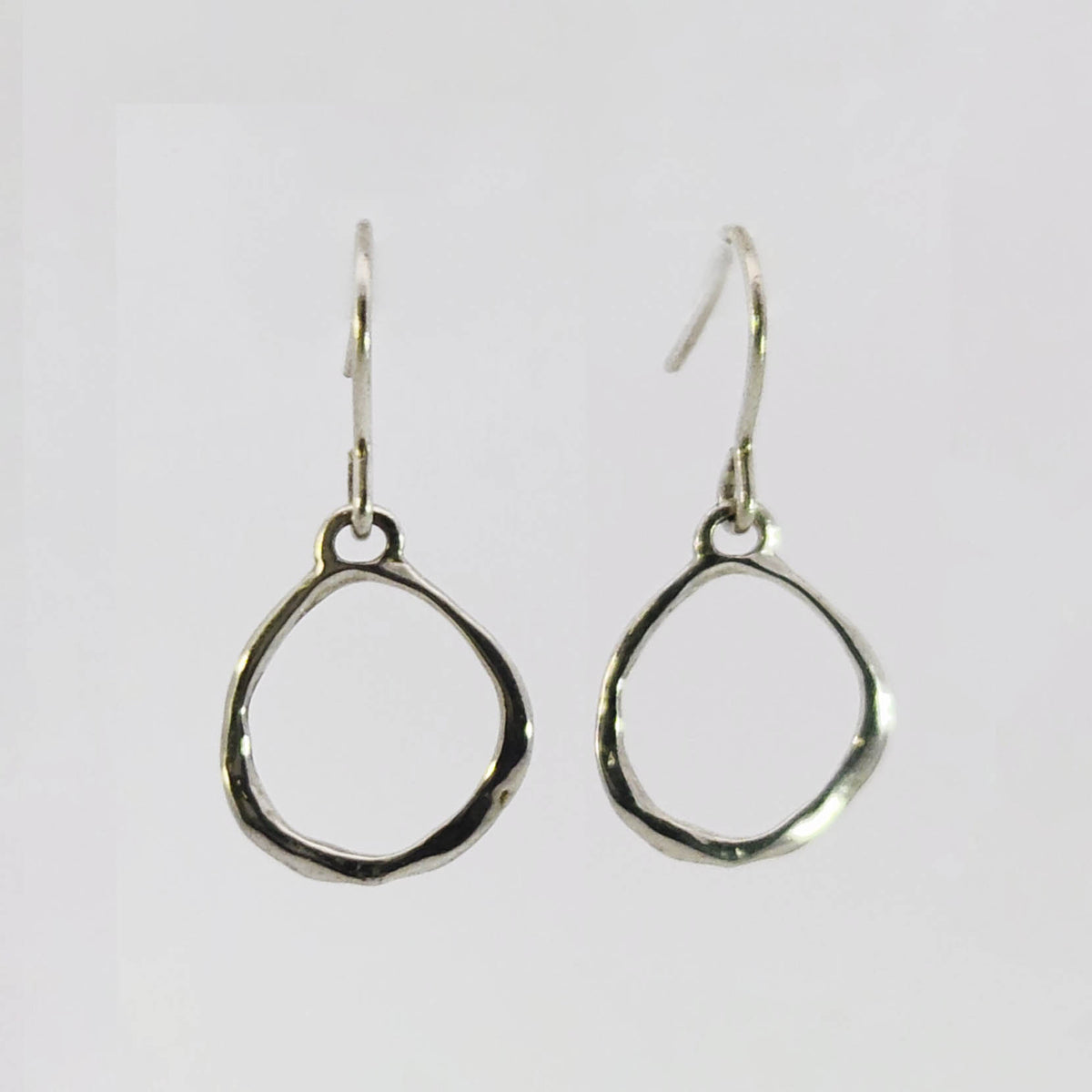 Hand-fabricated silver dangle earrings