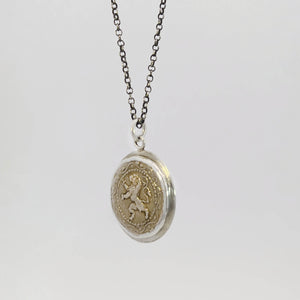 Belgian coin impression pendant in sterling silver