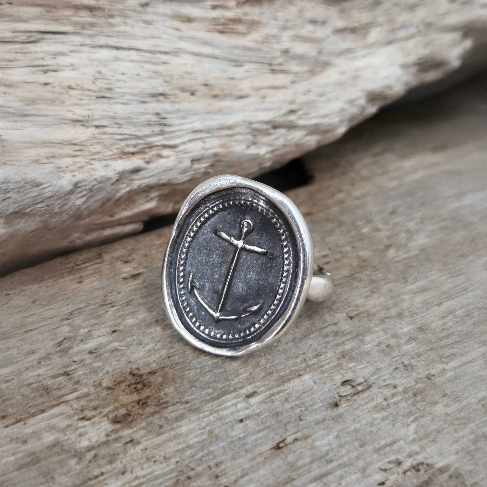 Mariner’s Cross Seal Ring, Sterling Silver, Size 8.5