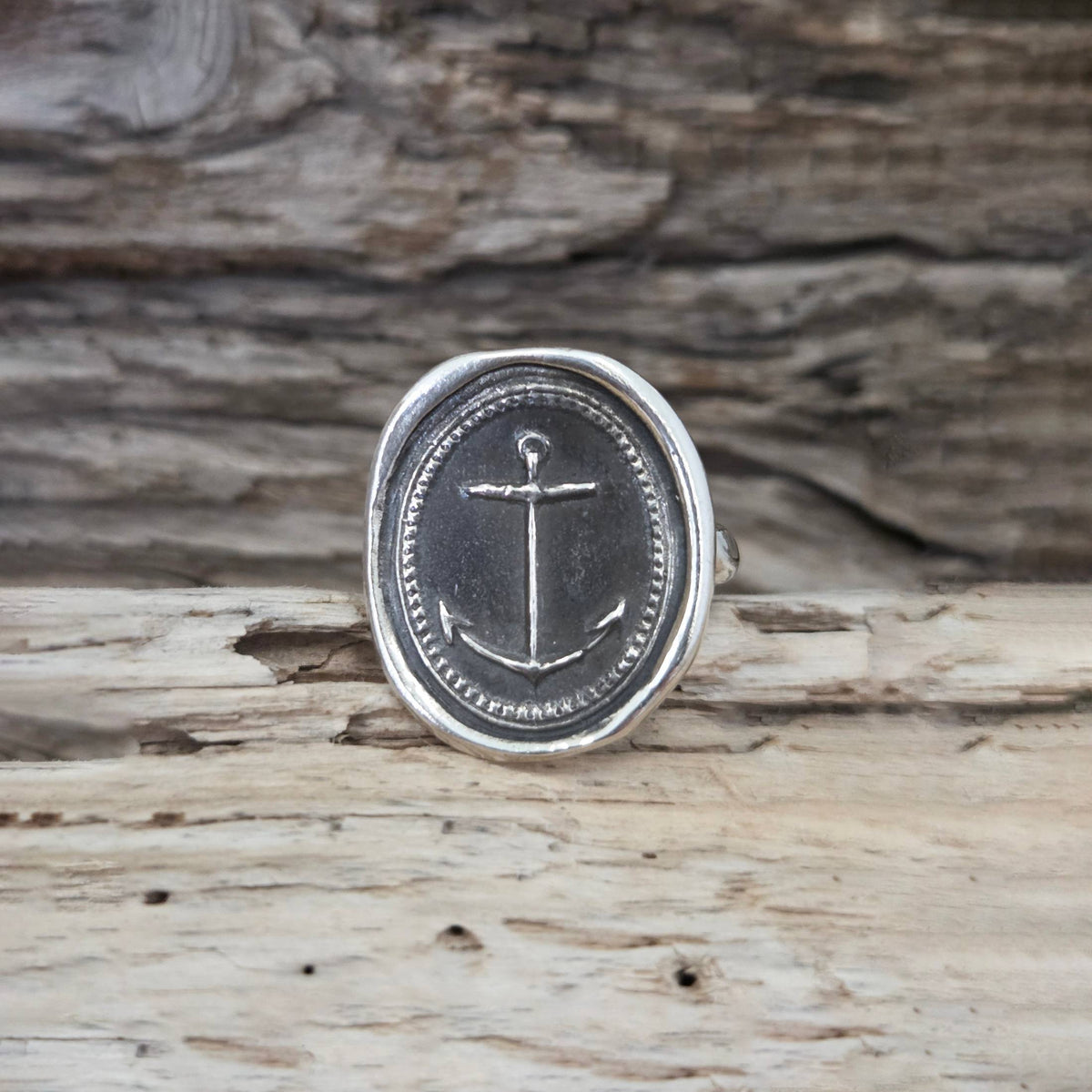 Mariner’s Cross Seal Ring, Sterling Silver, Size 8.5