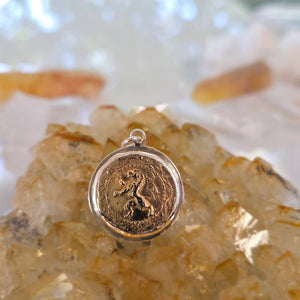 Belgian coin impression pendant in sterling silver