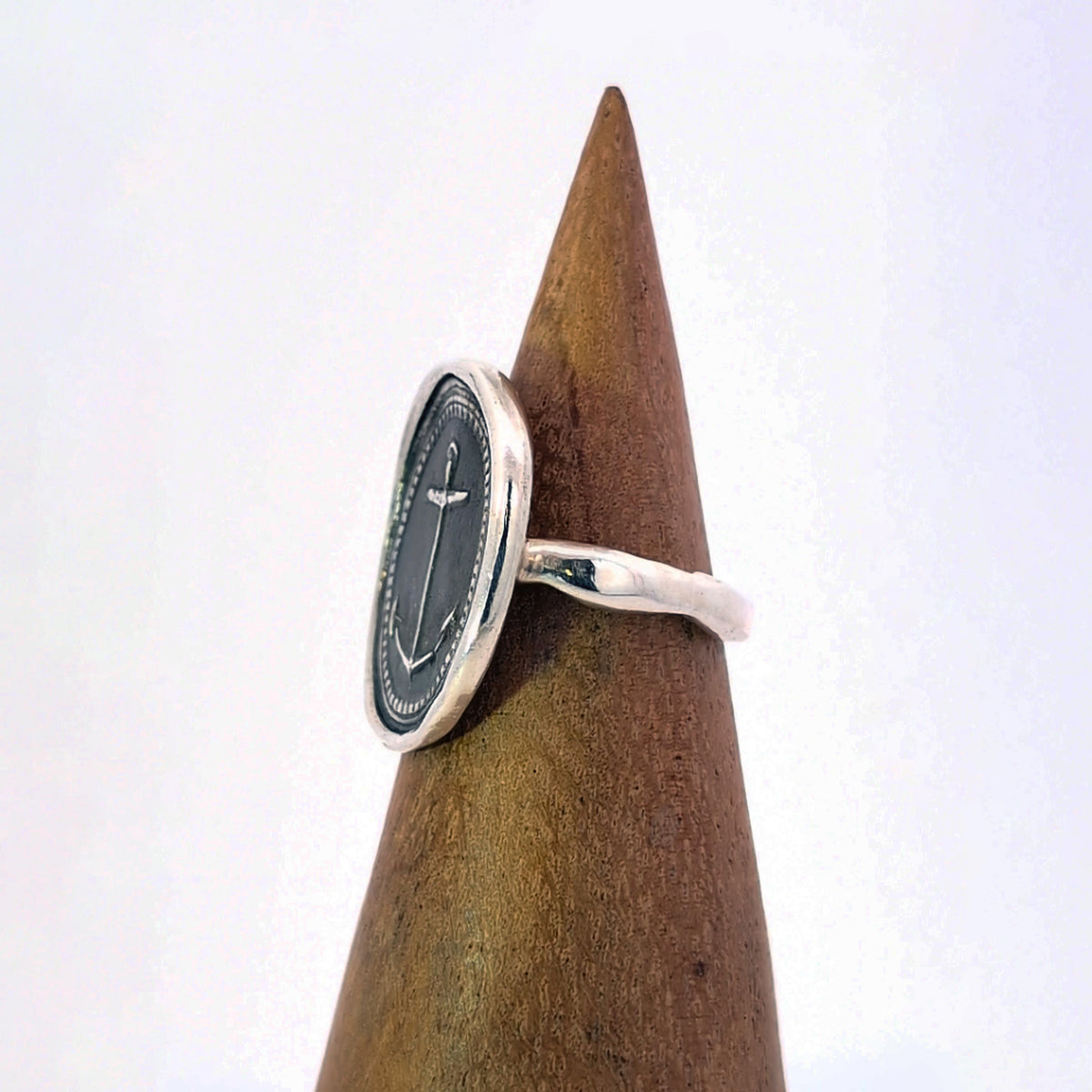 Mariner’s Cross Seal Ring, Sterling Silver, Size 8.5