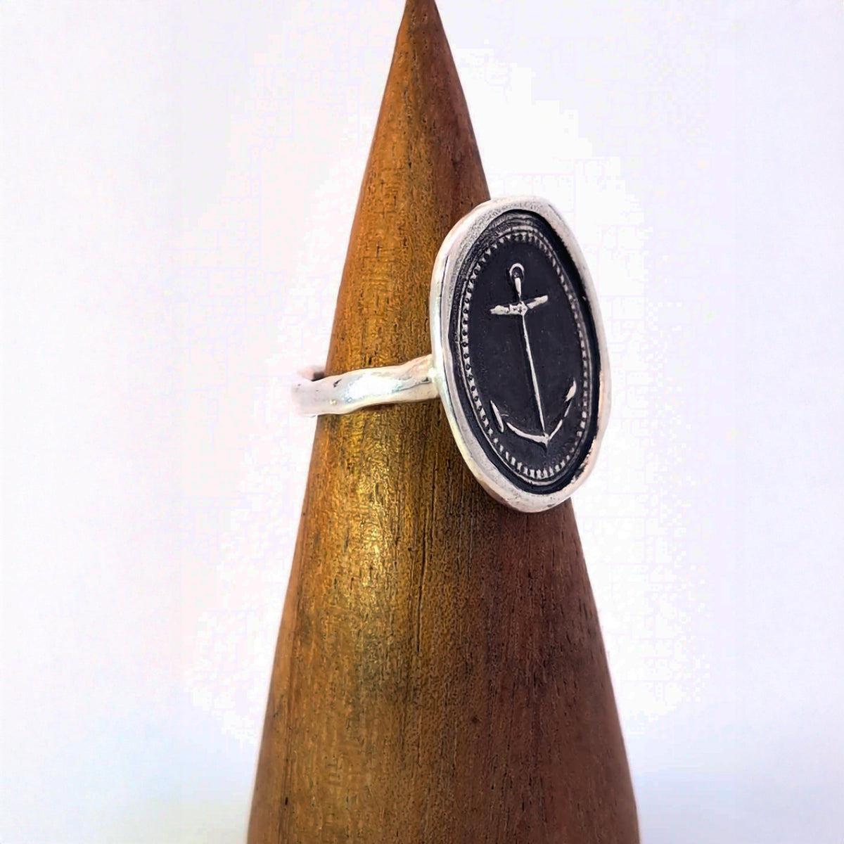 Mariner’s Cross Seal Ring, Sterling Silver, Size 8.5