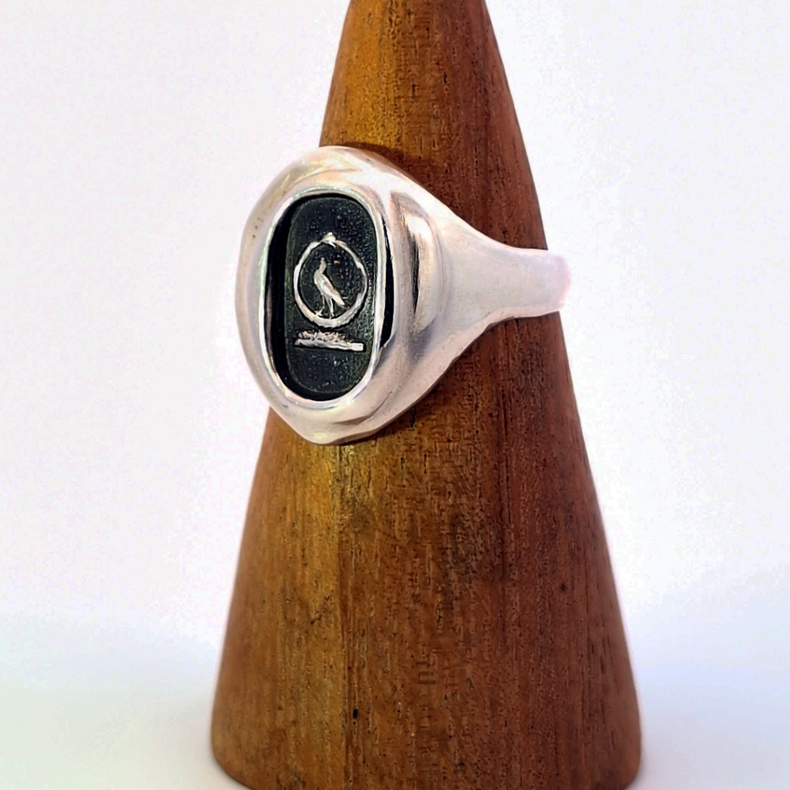 Eternal Loyalty Signet Ring, Sterling Silver, Size 10