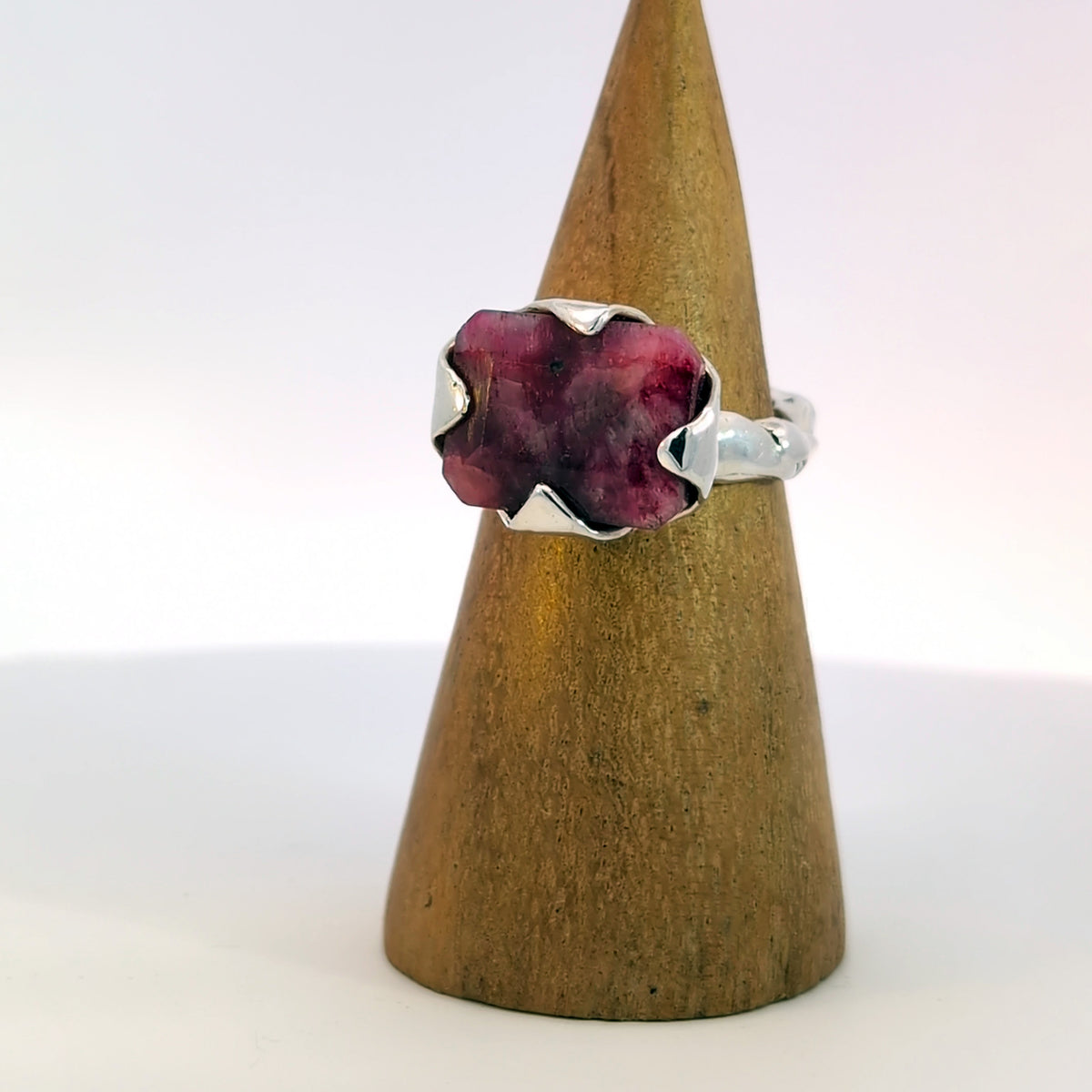 Fairytale Ring with Ruby, Sterling Silver, Size 8
