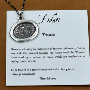 Fidati - Trusted  Wax Seal necklace