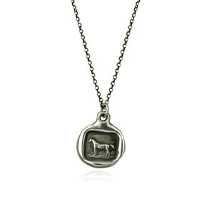 Horse Necklace Equestrian Jewelry - Horse wax seal with equestrian design - equos