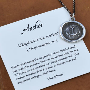 Anchor Wax Seal Necklace - Hope Sustains Me