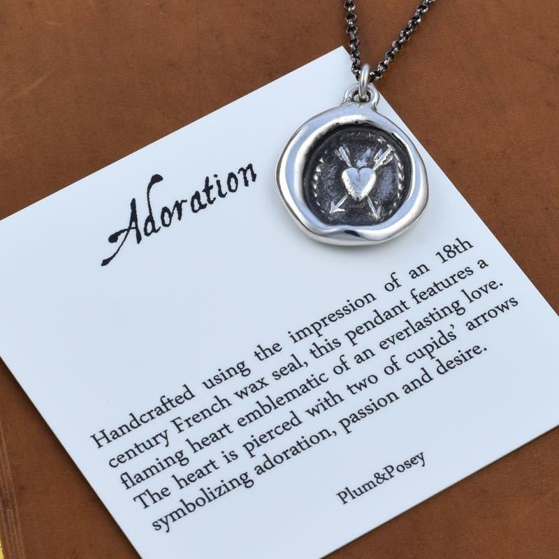 Adoration Necklace - Flaming Heart and Arrows