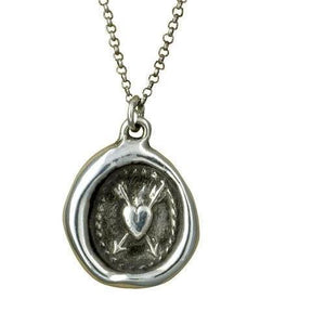 Adoration Necklace - Flaming Heart and Arrows