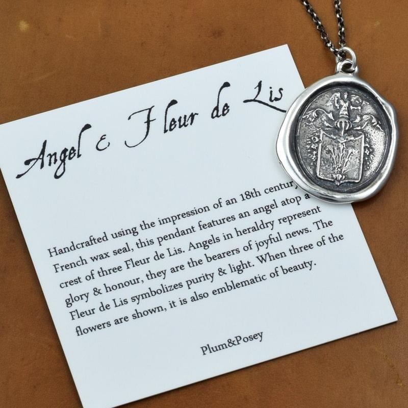 Angel and Fleur De Lis Necklace
