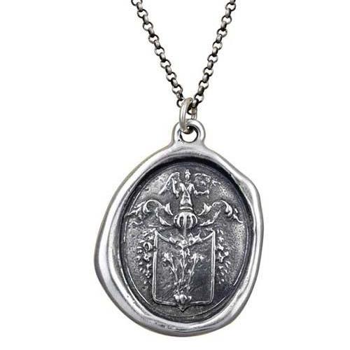 Angel and Fleur De Lis Necklace