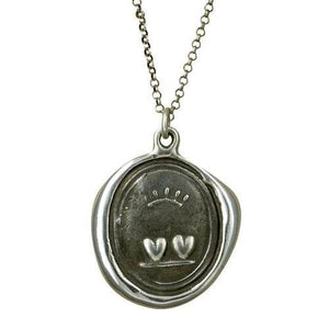 Crowned Hearts Wax Seal Pendant Necklace
