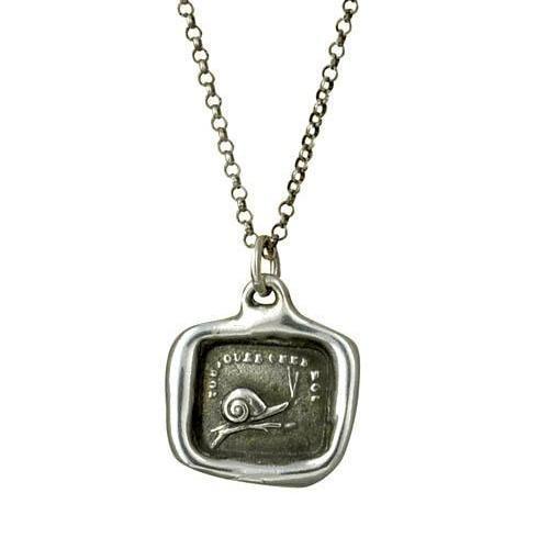 Always at Home - Snail pendant from antique french wax seal