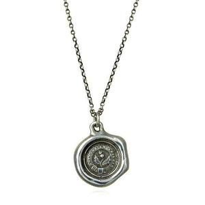 Thistle Wax Seal Crest Necklace in Latin - Sweeter after Difficulties