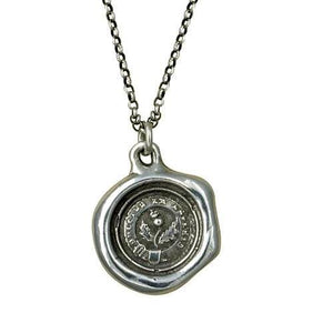 Thistle Wax Seal Crest Necklace in Latin - Sweeter after Difficulties