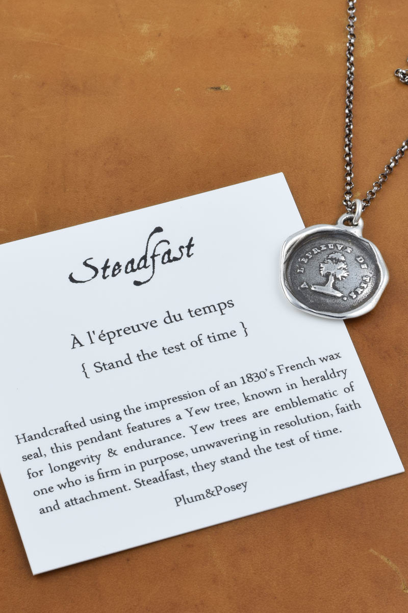 Steadfast - Antique Wax Seal Necklace - Yew Tree