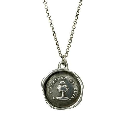 Steadfast - Antique Wax Seal Necklace - Yew Tree