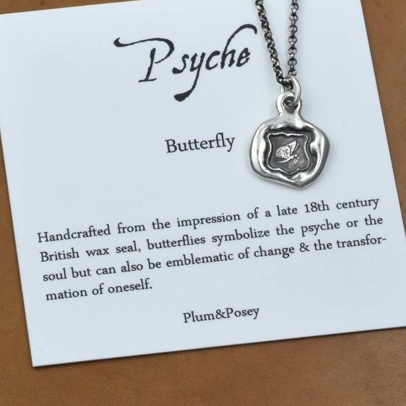 Butterfly Wax Seal Necklace - Psyche, Soul, Immortality