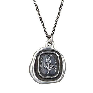 Grow, don't change - Wax Seal Necklace in Italian - Tree Branch Cresce Non Cambia