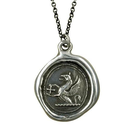 Griffin and Cross Wax Seal Necklace - Guardianship and Faith