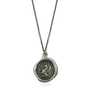 Griffin and Cross Wax Seal Necklace - Guardianship and Faith