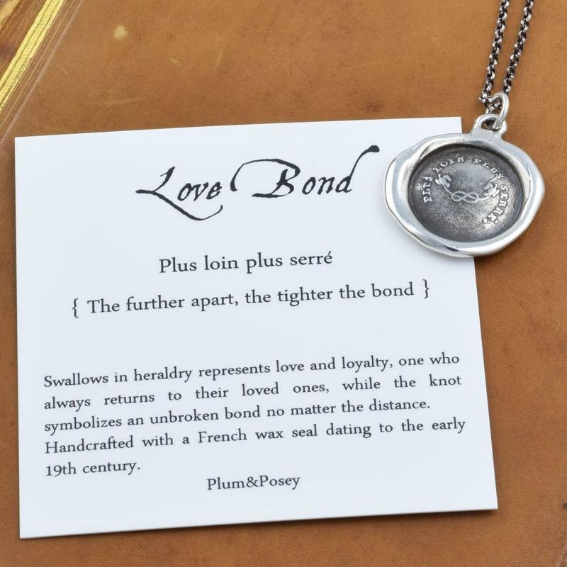 Love Bond - Swallow &amp; Love Knot Wax Seal - The further apart, the tighter our bond