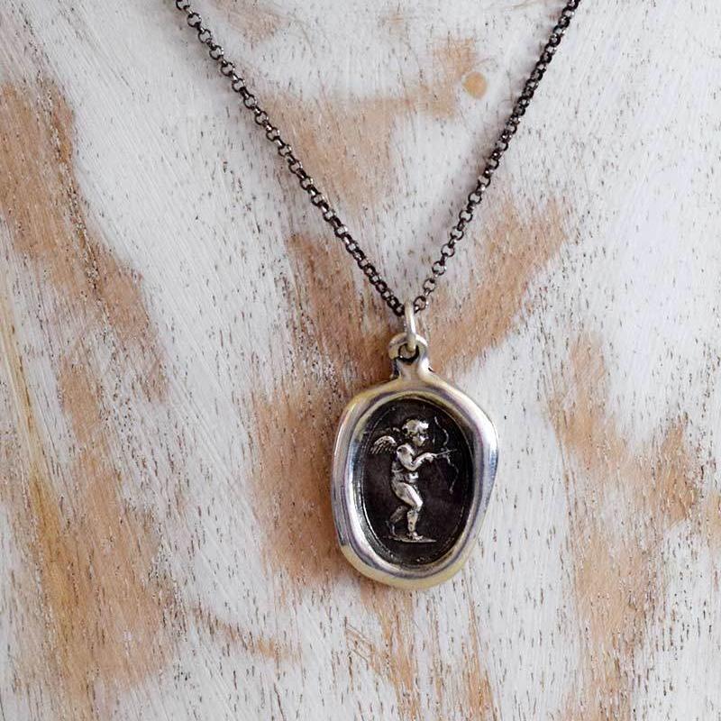 Wax on sale stamp necklace