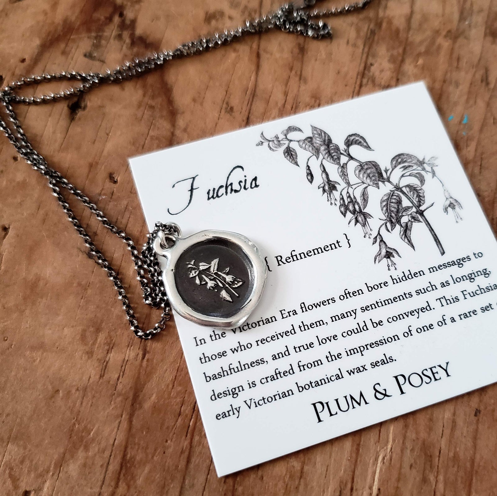 Fuchsia Wax Seal Necklace ~ Refinement