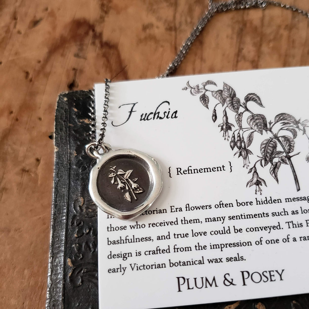 Fuchsia Wax Seal Necklace ~ Refinement