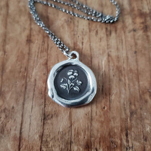 Pansy Wax Seal Necklace ~ Think of me