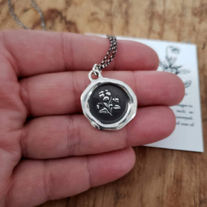 Pansy Wax Seal Necklace ~ Think of me