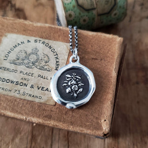 Peony ~ Bashfulness Wax Seal Necklace