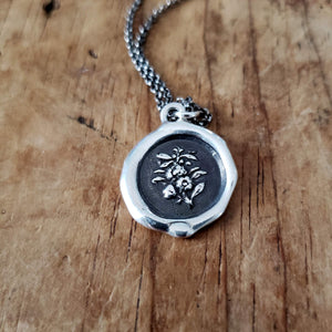 Peony ~ Bashfulness Wax Seal Necklace