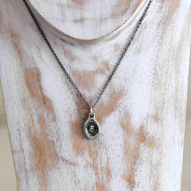 Skull and Crossbones Petite Charm Necklace - Memento Mori