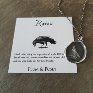 Nevermore Raven Wax Seal Necklace